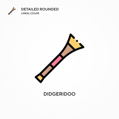 Didgeridoo vektör simgesi. Modern vektör illüstrasyon kavramları. Düzenlemesi ve kişiselleştirmesi kolay.