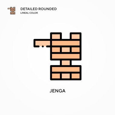 Jenga vektör simgesi. Modern vektör illüstrasyon kavramları. Düzenlemesi ve kişiselleştirmesi kolay.