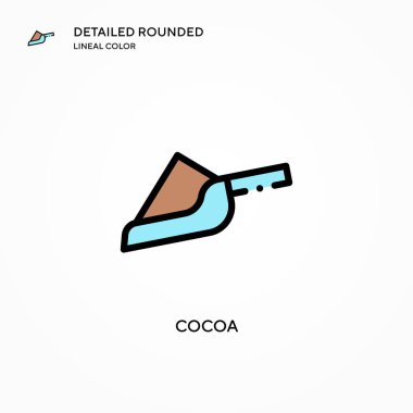 Kakao vektör simgesi. Modern vektör illüstrasyon kavramları. Düzenlemesi ve kişiselleştirmesi kolay.