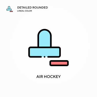 Hava hokeyi vektör simgesi. Modern vektör illüstrasyon kavramları. Düzenlemesi ve kişiselleştirmesi kolay.