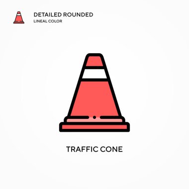 Trafik koni vektör simgesi. Modern vektör illüstrasyon kavramları. Düzenlemesi ve kişiselleştirmesi kolay.