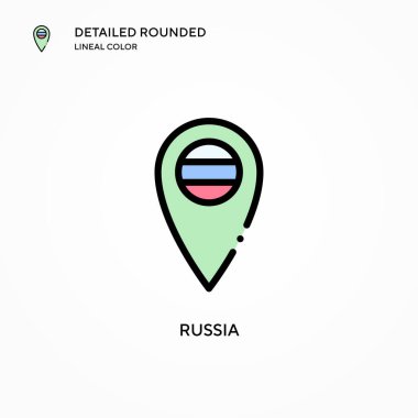 Rusya vektör ikonu. Modern vektör illüstrasyon kavramları. Düzenlemesi ve kişiselleştirmesi kolay.