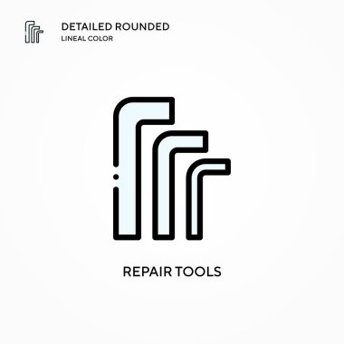 Onarım araçları vektör simgesi. Modern vektör illüstrasyon kavramları. Düzenlemesi ve kişiselleştirmesi kolay.