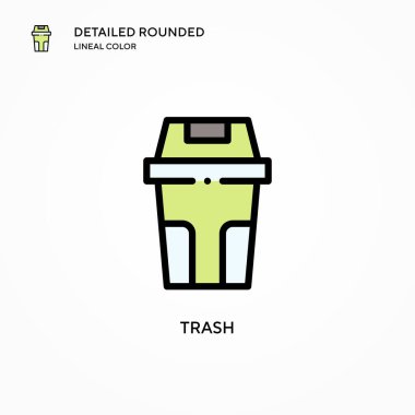 Çöp vektörü simgesi. Modern vektör illüstrasyon kavramları. Düzenlemesi ve kişiselleştirmesi kolay.