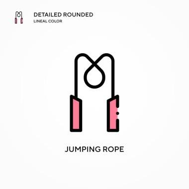 İp vektör simgesi atlanıyor. Modern vektör illüstrasyon kavramları. Düzenlemesi ve kişiselleştirmesi kolay.