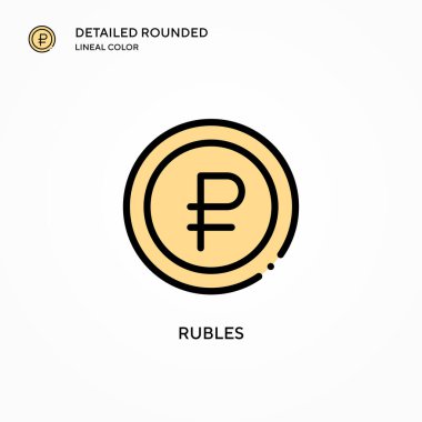 Ruble vektör simgesi. Modern vektör illüstrasyon kavramları. Düzenlemesi ve kişiselleştirmesi kolay.