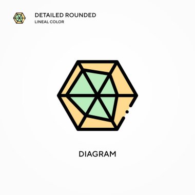 Diyagram vektör simgesi. Modern vektör illüstrasyon kavramları. Düzenlemesi ve kişiselleştirmesi kolay.