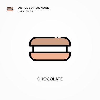 Çikolata vektör simgesi. Modern vektör illüstrasyon kavramları. Düzenlemesi ve kişiselleştirmesi kolay.