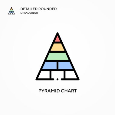 Piramit grafik vektör simgesi. Modern vektör illüstrasyon kavramları. Düzenlemesi ve kişiselleştirmesi kolay.