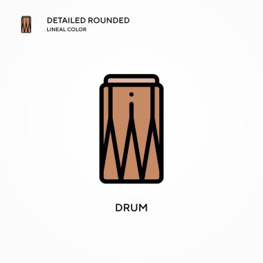 Davul vektör simgesi. Modern vektör illüstrasyon kavramları. Düzenlemesi ve kişiselleştirmesi kolay.