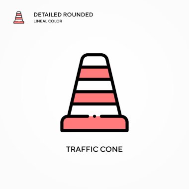 Trafik koni vektör simgesi. Modern vektör illüstrasyon kavramları. Düzenlemesi ve kişiselleştirmesi kolay.