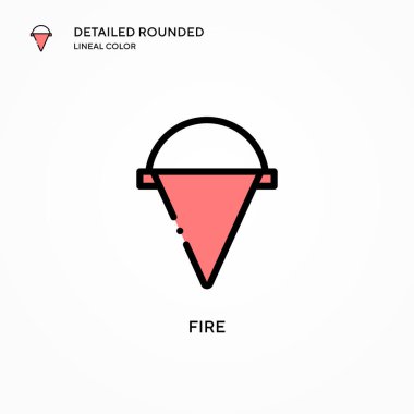 Vektör simgesini ateşle. Modern vektör illüstrasyon kavramları. Düzenlemesi ve kişiselleştirmesi kolay.