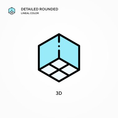 3d vektör simgesi. Modern vektör illüstrasyon kavramları. Düzenlemesi ve kişiselleştirmesi kolay.