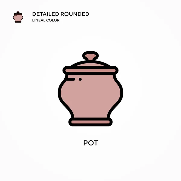 Pot Vector Icono Conceptos Modernos Ilustración Vectorial Fácil Editar Personalizar — Archivo Imágenes Vectoriales