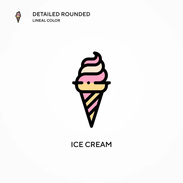 Icono Del Vector Helado Conceptos Modernos Ilustración Vectorial Fácil Editar — Archivo Imágenes Vectoriales