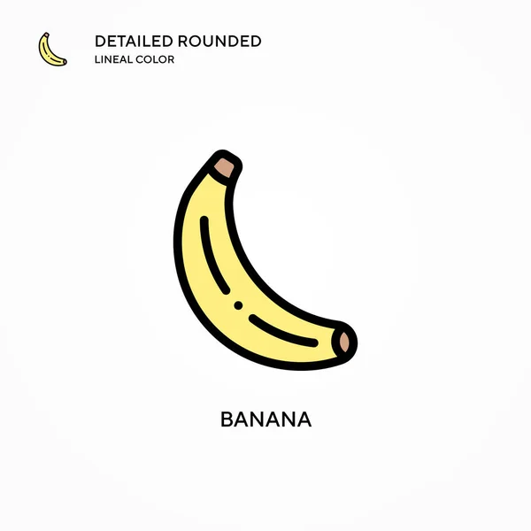 Icona Vettoriale Della Banana Concetti Moderni Illustrazione Vettoriale Facile Modificare — Vettoriale Stock