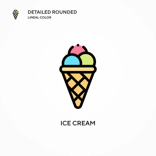 Icono Del Vector Helado Conceptos Modernos Ilustración Vectorial Fácil Editar — Archivo Imágenes Vectoriales