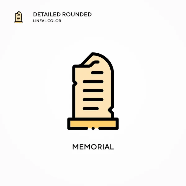 Ícone Vetorial Memorial Conceitos Modernos Ilustração Vetorial Fácil Editar Personalizar — Vetor de Stock