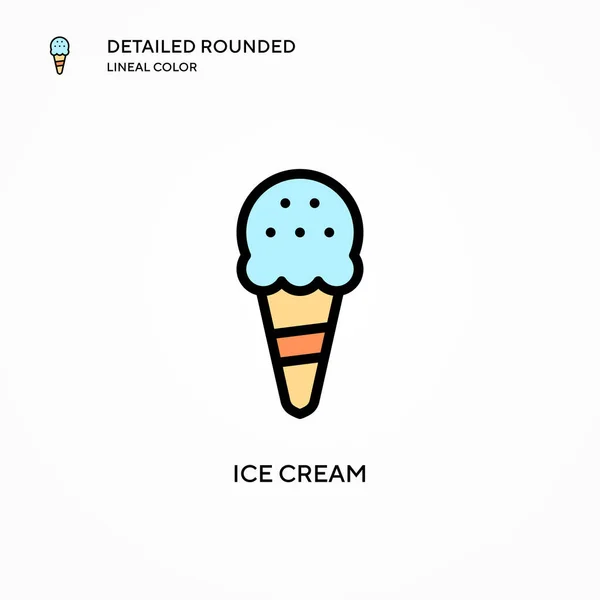 Ice Cream Vector Icon Modern Vector Illustration Concepts Easy Edit — Stock Vector