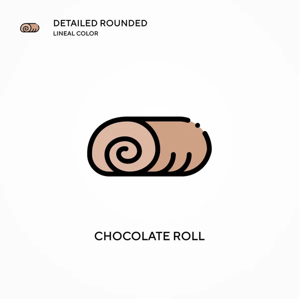 Icono Vector Rollo Chocolate Conceptos Modernos Ilustración Vectorial Fácil Editar — Archivo Imágenes Vectoriales