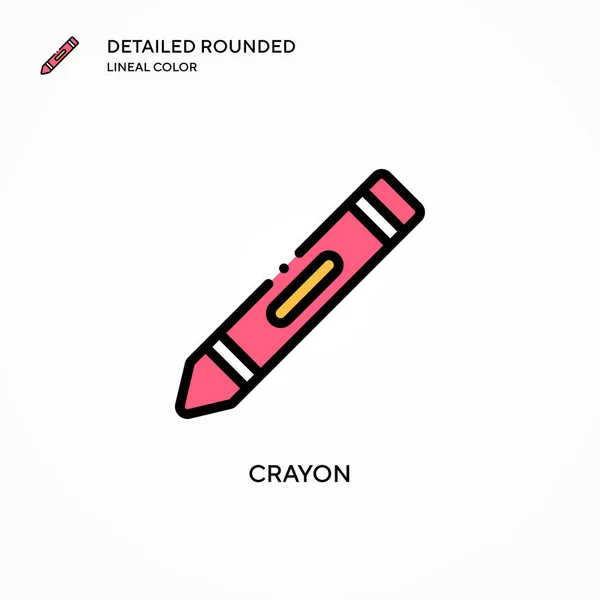 Crayon Vector Icon Modern Vector Illustration Concepts Easy Edit Customize — Stock Vector