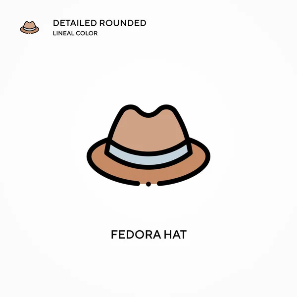 Icono Vector Sombrero Fedora Conceptos Modernos Ilustración Vectorial Fácil Editar — Vector de stock