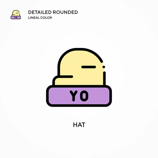 Icono Vector Sombrero Conceptos Modernos Ilustración Vectorial Fácil Editar Personalizar — Archivo Imágenes Vectoriales