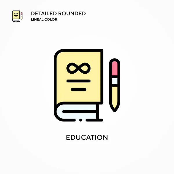 Education Vector Icon Modern Vector Illustration Concepts Easy Edit Customize — Stock Vector