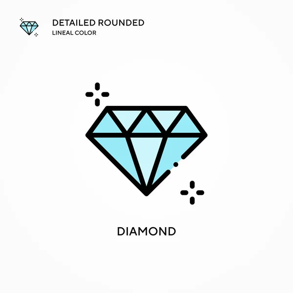 Icono Vector Diamante Conceptos Modernos Ilustración Vectorial Fácil Editar Personalizar — Vector de stock