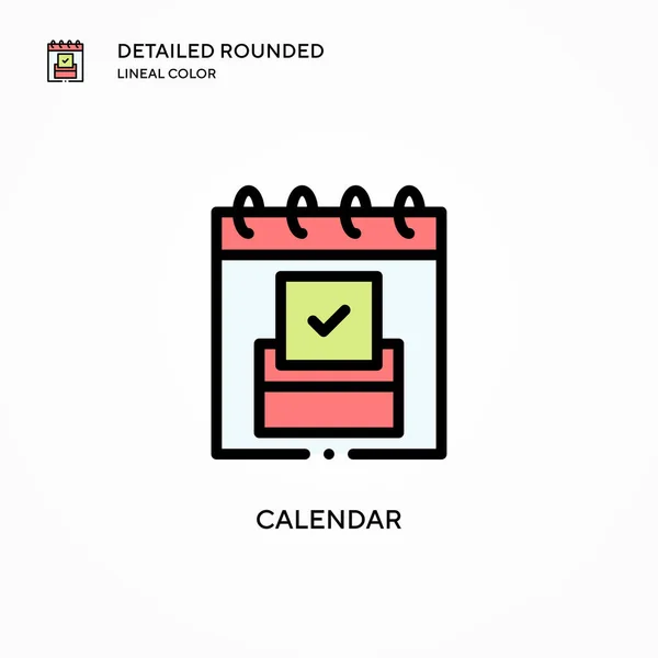 Icono Vector Calendario Conceptos Modernos Ilustración Vectorial Fácil Editar Personalizar — Archivo Imágenes Vectoriales