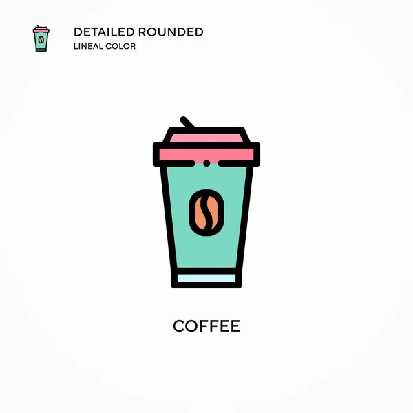 Icono Del Vector Café Conceptos Modernos Ilustración Vectorial Fácil Editar — Vector de stock