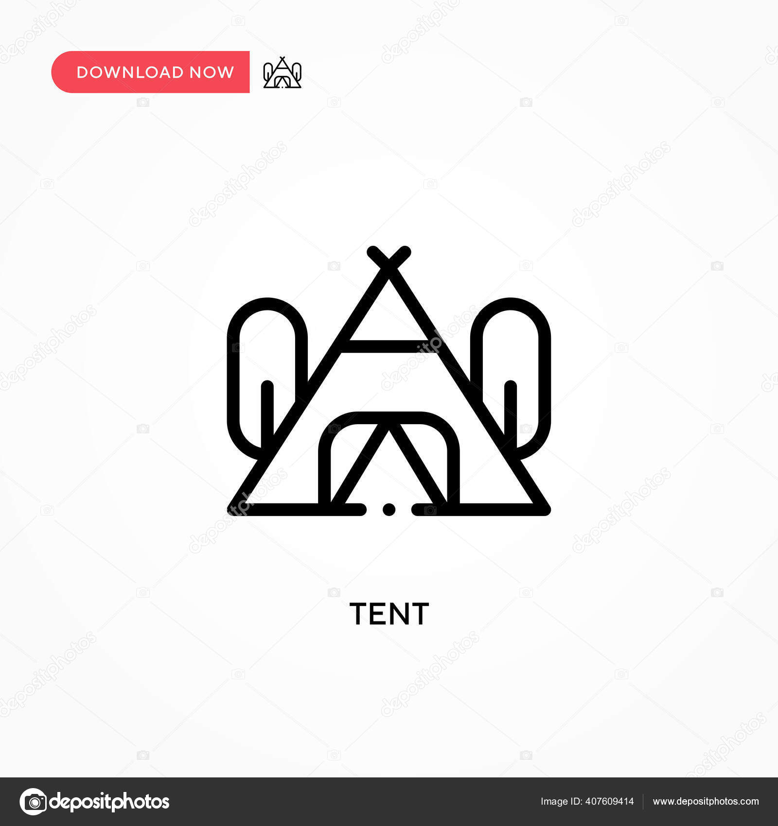 Ikon Vektor Tenda Ilustrasi Vektor Datar Yang Modern Dan Sederhana Stok Vektor C Edifier 407609414