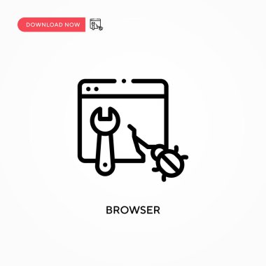Tarayıcı vektör simgesi. Web sitesi veya mobil uygulama için modern, basit düz vektör çizimi