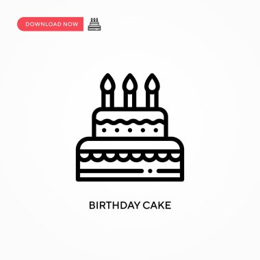 Doğum günü pastası ikonu. Web sitesi veya mobil uygulama için modern, basit düz vektör çizimi