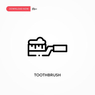 Diş fırçası vektör simgesi. Web sitesi veya mobil uygulama için modern, basit düz vektör çizimi