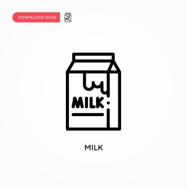 Süt vektörü simgesi. Web sitesi veya mobil uygulama için modern, basit düz vektör çizimi