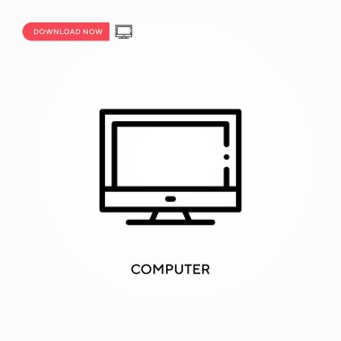 Bilgisayar vektör simgesi. Web sitesi veya mobil uygulama için modern, basit düz vektör çizimi