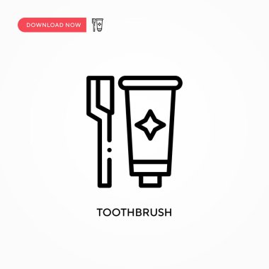Diş fırçası vektör simgesi. Web sitesi veya mobil uygulama için modern, basit düz vektör çizimi