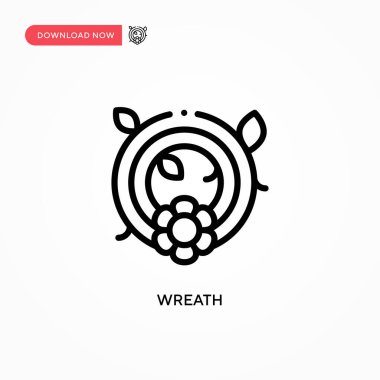 Çelenk vektör simgesi. Web sitesi veya mobil uygulama için modern, basit düz vektör çizimi
