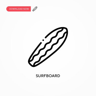 Sörf tahtası vektör simgesi. Web sitesi veya mobil uygulama için modern, basit düz vektör çizimi