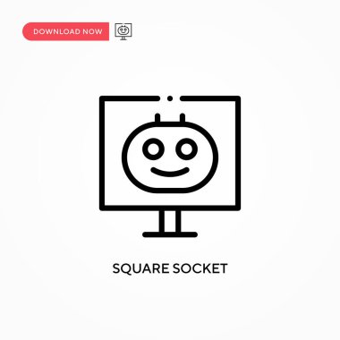 Kare soket vektör simgesi. Web sitesi veya mobil uygulama için modern, basit düz vektör çizimi