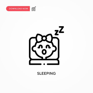 Uyuyan vektör simgesi. Web sitesi veya mobil uygulama için modern, basit düz vektör çizimi