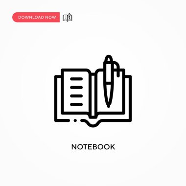 Not defteri vektör simgesi. Web sitesi veya mobil uygulama için modern, basit düz vektör çizimi