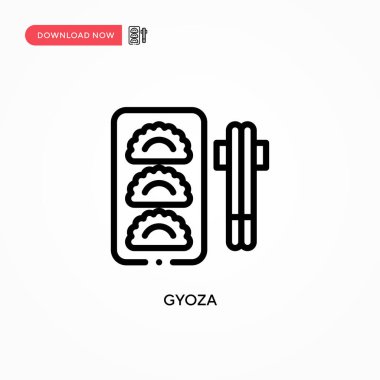 Gyoza vektör simgesi. Web sitesi veya mobil uygulama için modern, basit düz vektör çizimi