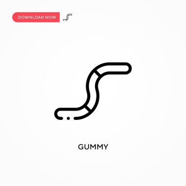 Gummy vektör simgesi. Web sitesi veya mobil uygulama için modern, basit düz vektör çizimi