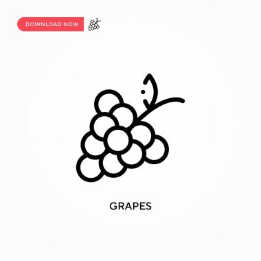 Üzüm vektör simgesi. Web sitesi veya mobil uygulama için modern, basit düz vektör çizimi