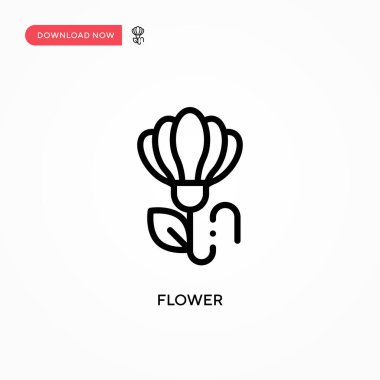 Çiçek vektör simgesi. Web sitesi veya mobil uygulama için modern, basit düz vektör çizimi