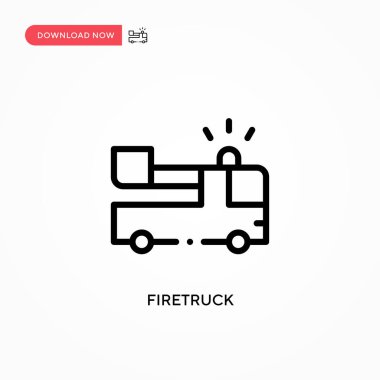 İtfaiye aracı vektör simgesi. Web sitesi veya mobil uygulama için modern, basit düz vektör çizimi