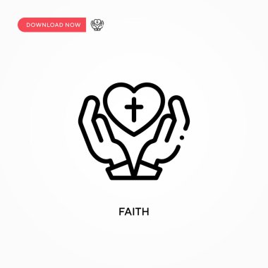 İnanç vektör simgesi. Web sitesi veya mobil uygulama için modern, basit düz vektör çizimi