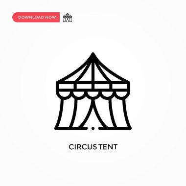 Sirk çadırı vektör simgesi. Web sitesi veya mobil uygulama için modern, basit düz vektör çizimi